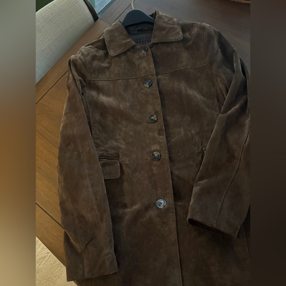 Women's Brown Suede Coat - Picture 2 of 11